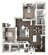 Two Bedroom Two Bath Floorplan